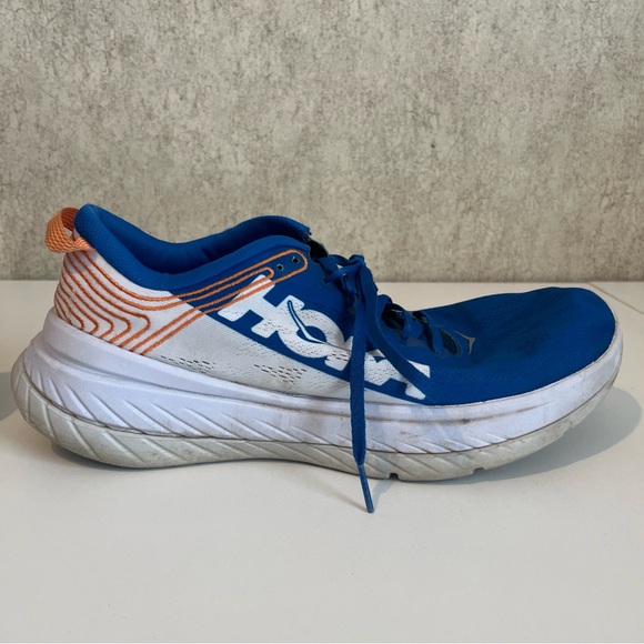Hoka One Time to Fly Vibrant Blue and Orange Athletic Shoes Mens 11 - Picture 8 of 9